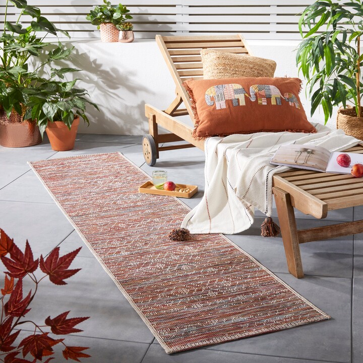 Dunelm Sunset Terracotta Mix Indoor Outdoor Runner Terracotta