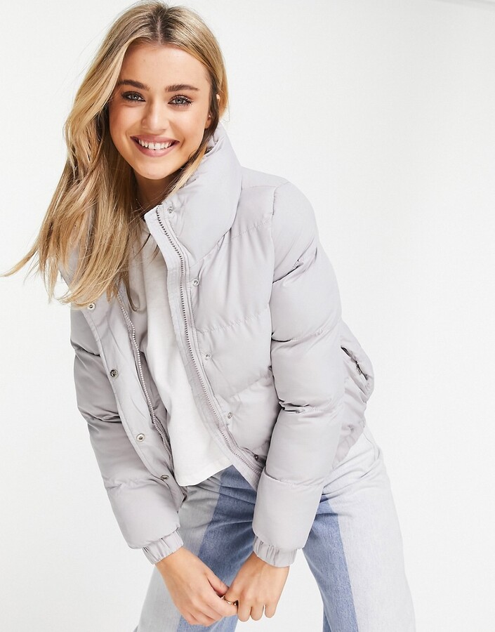 light grey puffer coat