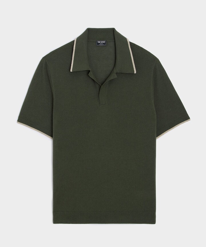 Todd Snyder SilkCashmere Tipped Montauk Sweater Polo