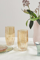 Thumbnail for your product : Luisa Beccaria Set Of Two Large Iridescent Glass Tumblers - Yellow