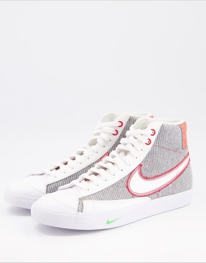 Nike Blazer Mid '77 Revival recycled jersey sneakers in gray - ShopStyle