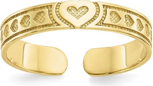 Black Bow Jewelry Co. BlackBowJewelryHeartToeRingin10KaratYellowGold