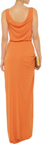 Thumbnail for your product : Mikael Aghal Bead-embellished ruched stretch-knit gown