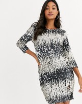 Thumbnail for your product : Little Mistress ombre sequin midi bodycon dress