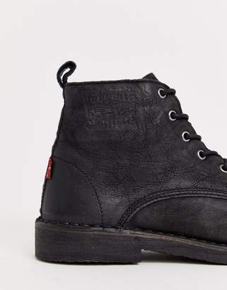 Levi's Levis Track lace up boots in black