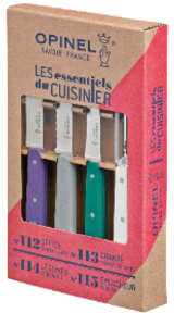 Opinel Four Piece Kitchen Knife Set Art Deco Colours