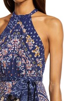 Thumbnail for your product : Free People Shangri-La Scarf Print Halter Neck Jumpsuit