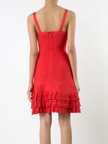Thumbnail for your product : Herve Leger layered ruffles fitted dress