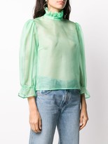 Thumbnail for your product : MSGM Sheer Ruffle Blouse