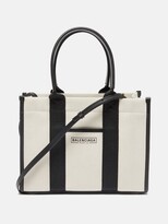 Thumbnail for your product : Balenciaga Neo Navy S Leather-trimmed Canvas Tote Bag