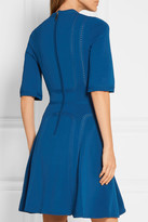 Thumbnail for your product : Elie Saab Pointelle-trimmed Stretch-ponte Dress - Cobalt blue