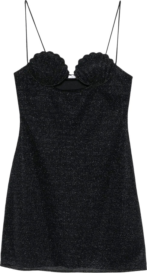 Oseree Shell-Detail Glitter-Embellished Dress