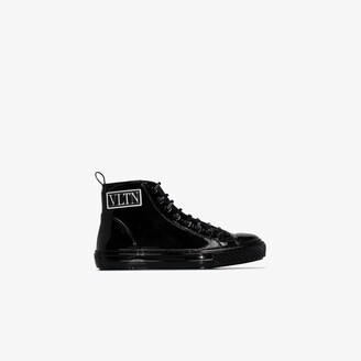 Valentino Garavani Black Giggies High Top Patent Leather Sneakers -  ShopStyle