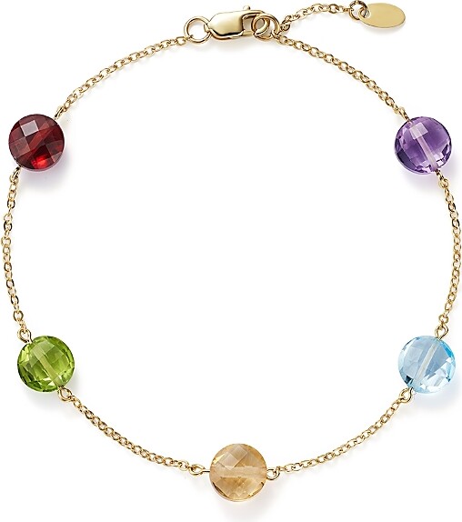 Bloomingdale's Fine Collection Multi Gemstone Station Bracelet in 14K Yellow Gold