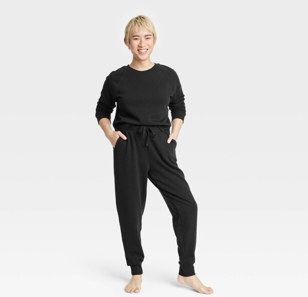 Colsie Women' Fleece Lounge Jogger Pajama Pant - Colie™ Black L