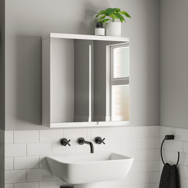 Dunelm Lopez Double Door Wall White ShopStyle Bath Accessories