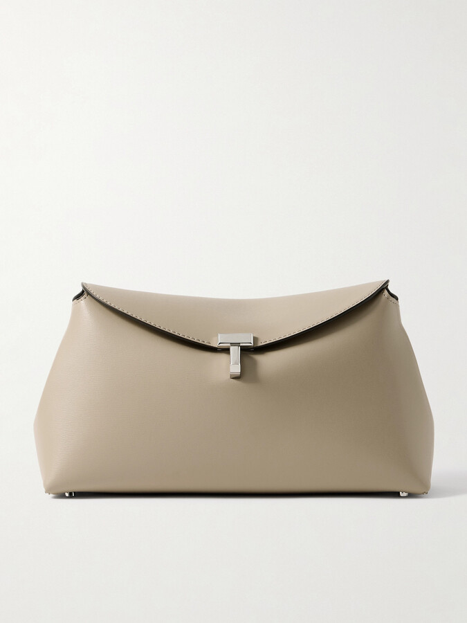 Totême T-lock Leather Clutch - Brown