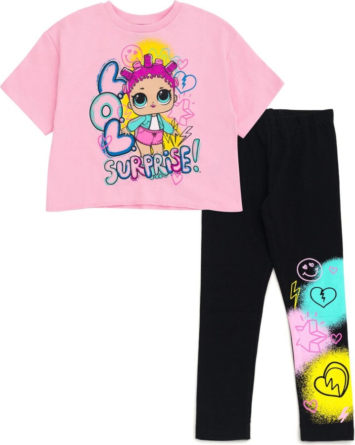 L.O.L. Surprise! Girls T-Shirt and Leggings Outfit Set - Baby pink / black