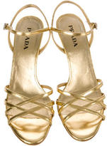 Thumbnail for your product : Prada Metallic Sandals