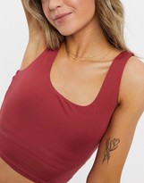 Thumbnail for your product : South Beach square neck longline crop top in dusty pink