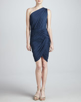 Thumbnail for your product : Halston One-Shoulder Basket-Weave Dress