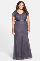 Thumbnail for your product : Adrianna Papell Beaded Chiffon Gown (Plus Size)