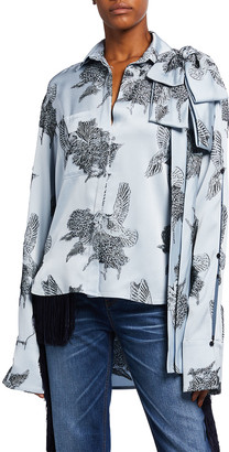 Hellessy Legacy Humming Bird Printed Fil Coupe Top