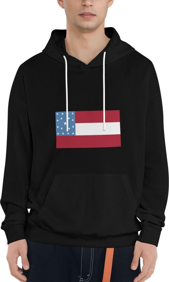 POOEDSO JP Gillis Flag Sweatshirts For Men Women Casual Long Sleeve Sweatshirt Pullover Hoodie Black