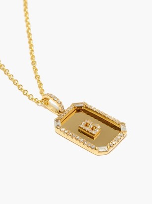Shay Initial Diamond & 18kt Gold Necklace (a-m) - Yellow Gold