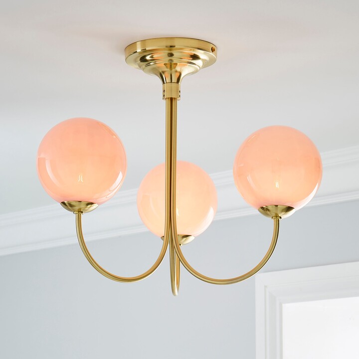 Dunelm Gigi Semi Flush Pink Ceiling Fitting Gold ShopStyle