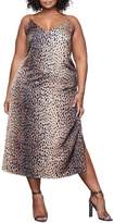 Thumbnail for your product : Good American Satin Leopard-Print Slip Dress