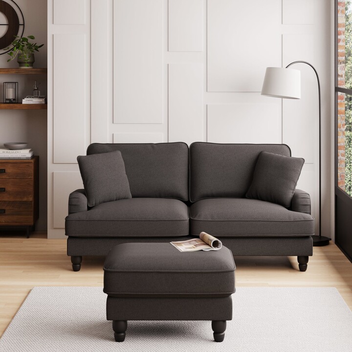 Dunelm Beatrice Luna Fabric 3 Seater Sofa Charcoal ShopStyle