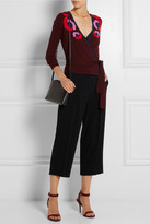 Thumbnail for your product : Diane von Furstenberg Intarsia wool wrap cardigan