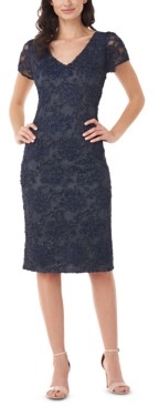 js collections soutache embroidered overlay midi dress