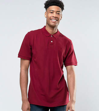 Jacamo TALL Polo With Short Sleeves In Dark Red