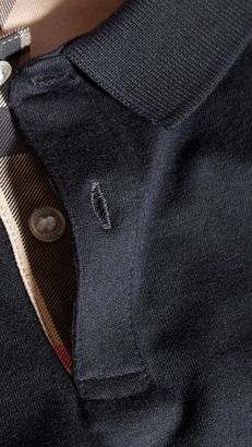 Burberry Long-sleeved Cotton Polo Shirt