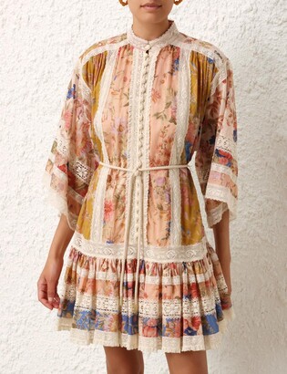 【送関込】Zimmermann☆august lace trimmed cotton mini dress Zimmermann AUGUST LACE TRIMMED COTTON MINI DRESS