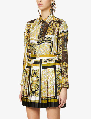 Versace Baroque patchwork-print silk shirt