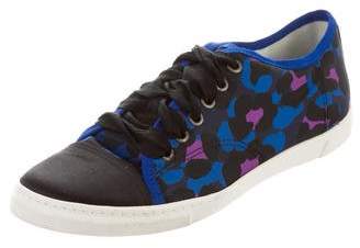 Lanvin Leopard Cap-Toe Sneakers