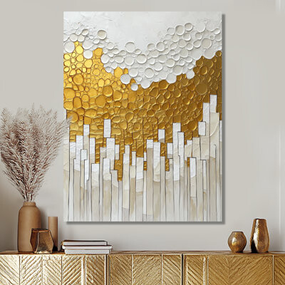 Mercer41 Biochemistry Of Golden Pure Balance I - Abstract Liquid Ink Metal Art