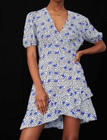 Thumbnail for your product : Maje Printed crêpe dress with ruffles