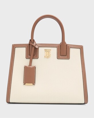 Burberry Frances Canvas and Leather Top-Handle Bag - ShopStyle