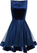 Thumbnail for your product : Mac Duggal Velvet & Tulle Cocktail Dress