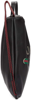 Gucci Black Small Logo Drawstring Backpack