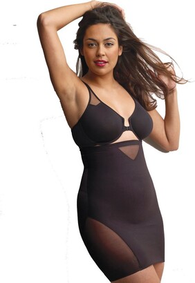 Irisnaya Women Full Slip Under Dress Shapewear Bodysuit Tummy Control Body  Shaper Built-In Bra U Plunge Slips Smooth Lingerie