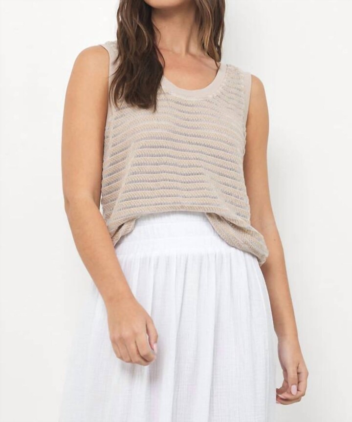 LAmade Eva Stripe Tank Top In Oak Bark