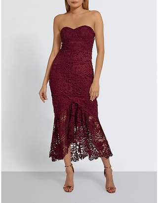 Missguided Lace fishtail midi dress