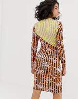 Thumbnail for your product : House of Holland vivid panelled twist dress-Orange