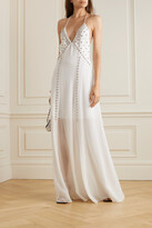 Thumbnail for your product : Givenchy Open-back Crystal-embellished Silk-chiffon Gown - White
