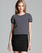 Thumbnail for your product : French Connection Top - Fast Suki Stripe Crop